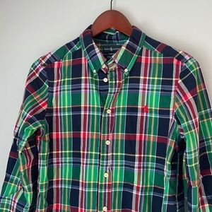 Ralph Lauren Plaid Button Up Dress Shirt